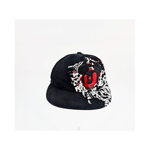 Disney Parks Angry Mickey Mouse Hat Youth Black Graffiti Streetwear - Picture 2 of 11